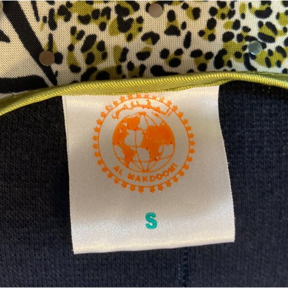 Vtg AL MAKDOOMI Kaftan Lounge Mumu Animal Print Safari Size S/M Dress Coverup - Picture 15 of 16